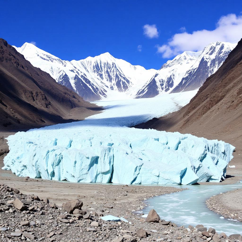 Parkachik Glacier in Ladakh