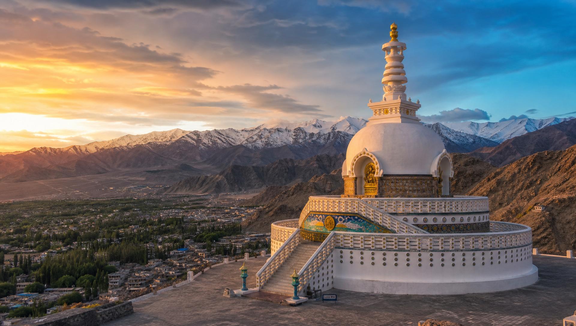 Shanti Stupa in Ladakh